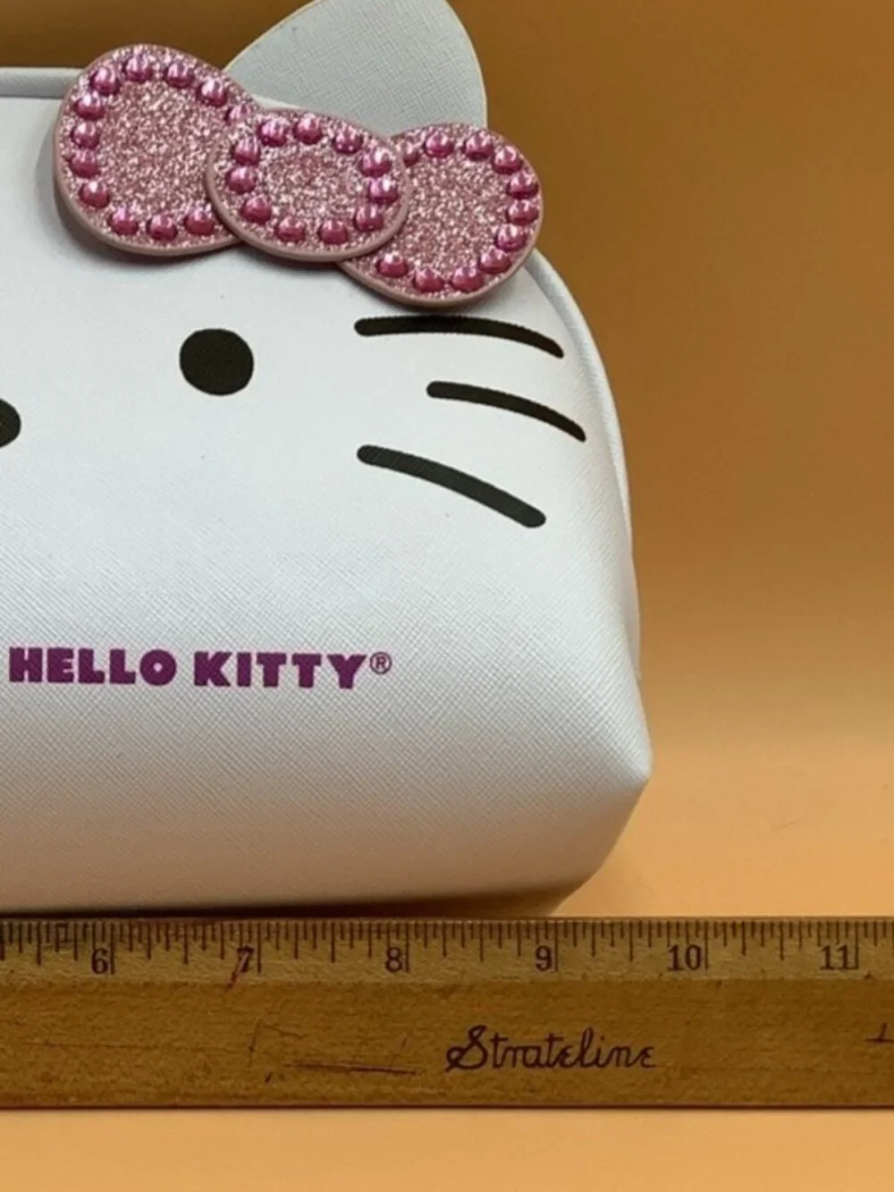 Hello Kitty The Crème Shop X Bling Pink Bow Sanrio Makeup Travel Bag Beauty
